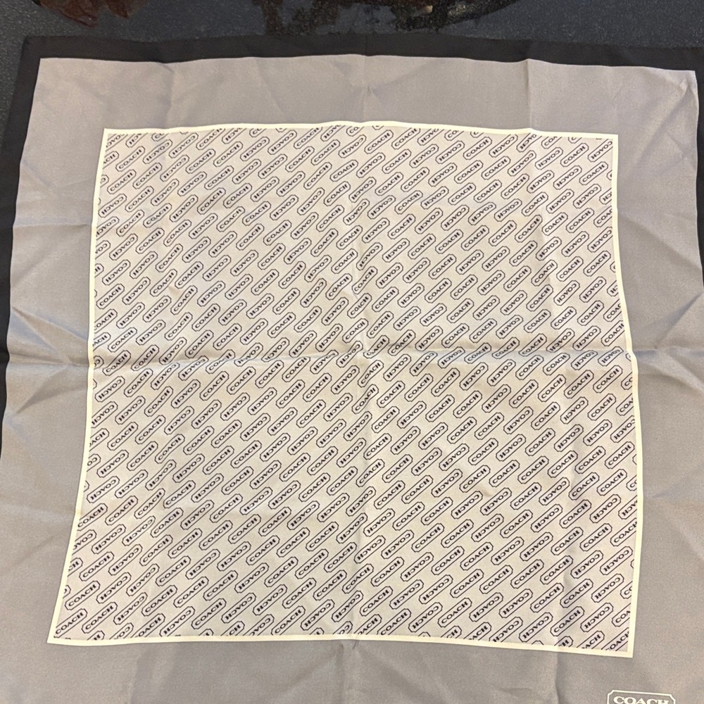 Coach Monogram Gray and Cream Scarf